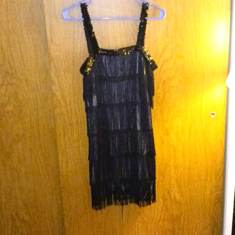 COSTUMES USA...ROARING 20'S FLAPPER DRESS, ADULT MEDIUM, 6-8, HALLOWEEN